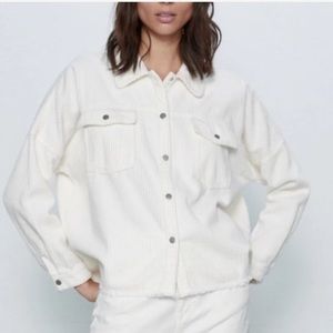 Zara Corduroy Button Down Shirt Jacket